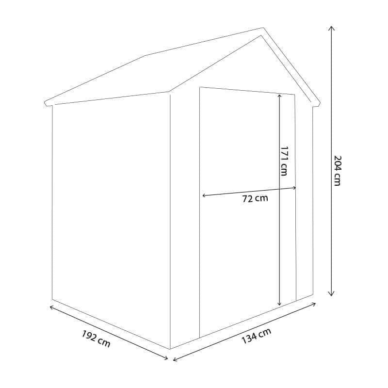 Casetta Porta Attrezzi da Giardino in Plastica cm 134x192x204 - FOX