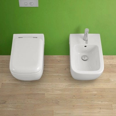 Water singolo sospeso Metropolitan bianco completo di Copriwater avvolgente