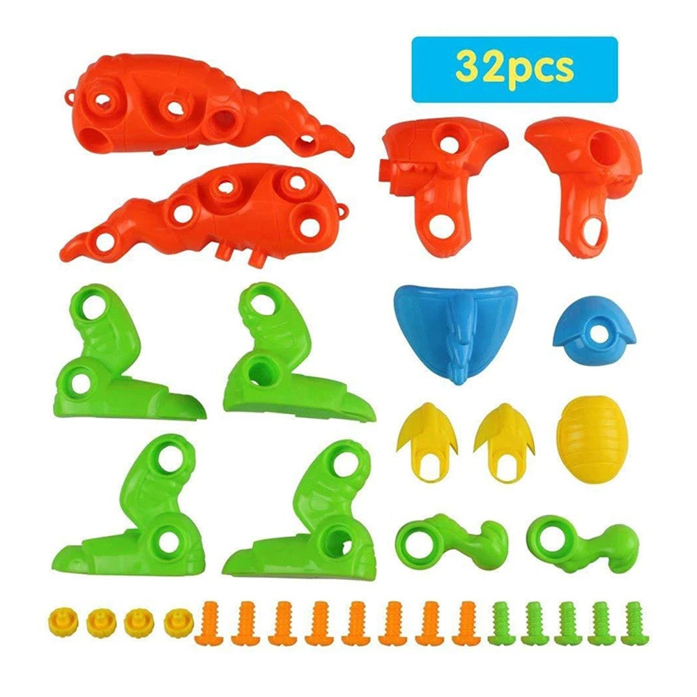 Trade Shop - Dinosauro Tirannosauro Smonta E Rimonta Con N.2 Attrezzi Gioco Educativo Bambini -