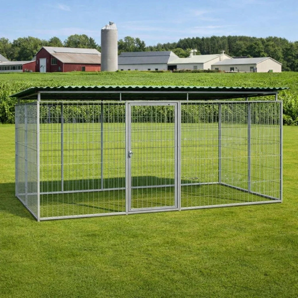 Box per cani da esterno coperto con zincatura a caldo da 400x200x altezza 180 cm
