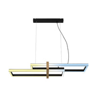 Lampadario Moderno Frame Nested Metallo Nero Led Integrato 39W Da 2700 A 6500K
