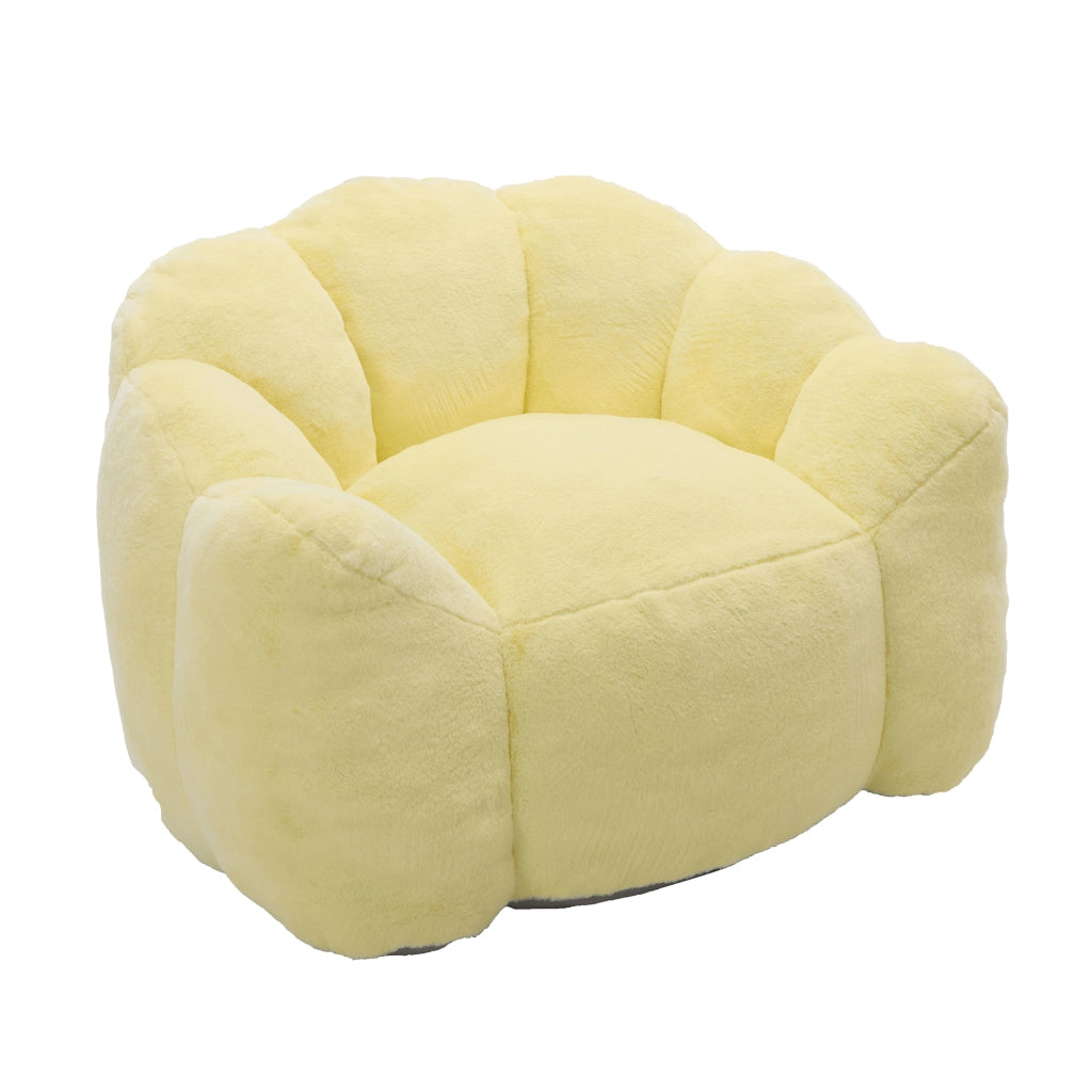 DIVANO a forma di loto in peluche giallo