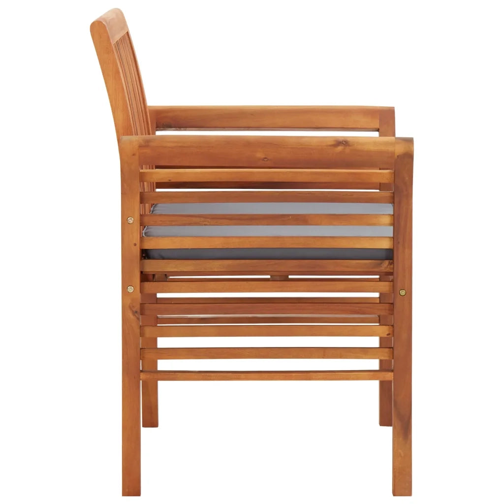Sedia da Pranzo per Giardino con Cuscino in Massello di Acacia 45969