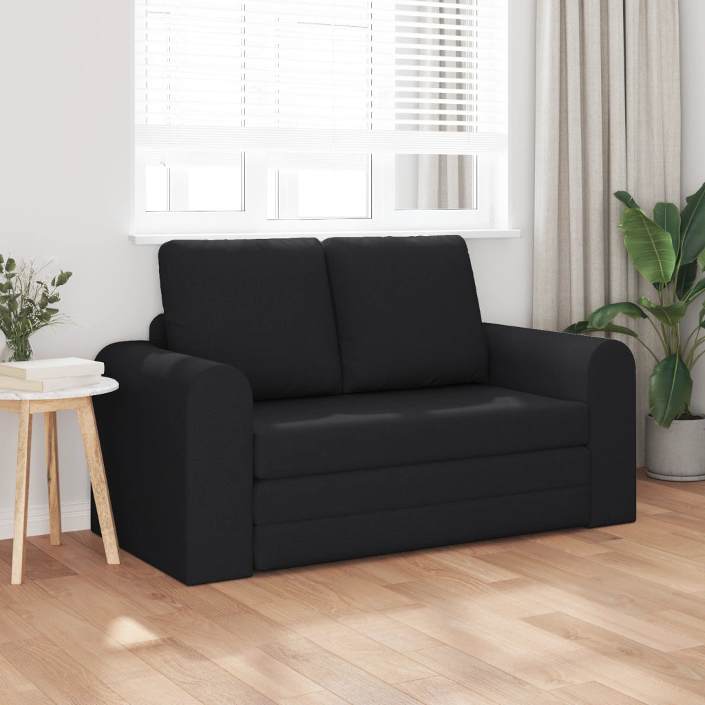 Divano Letto a Terra 2 in 1 Nero 148x71x83 cm Tessuto
