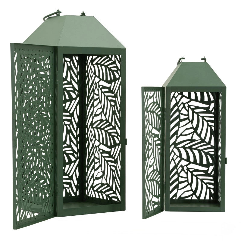 Lanterne Carving Coppia cm 17,8x17,8x44-13,8x13,8x34