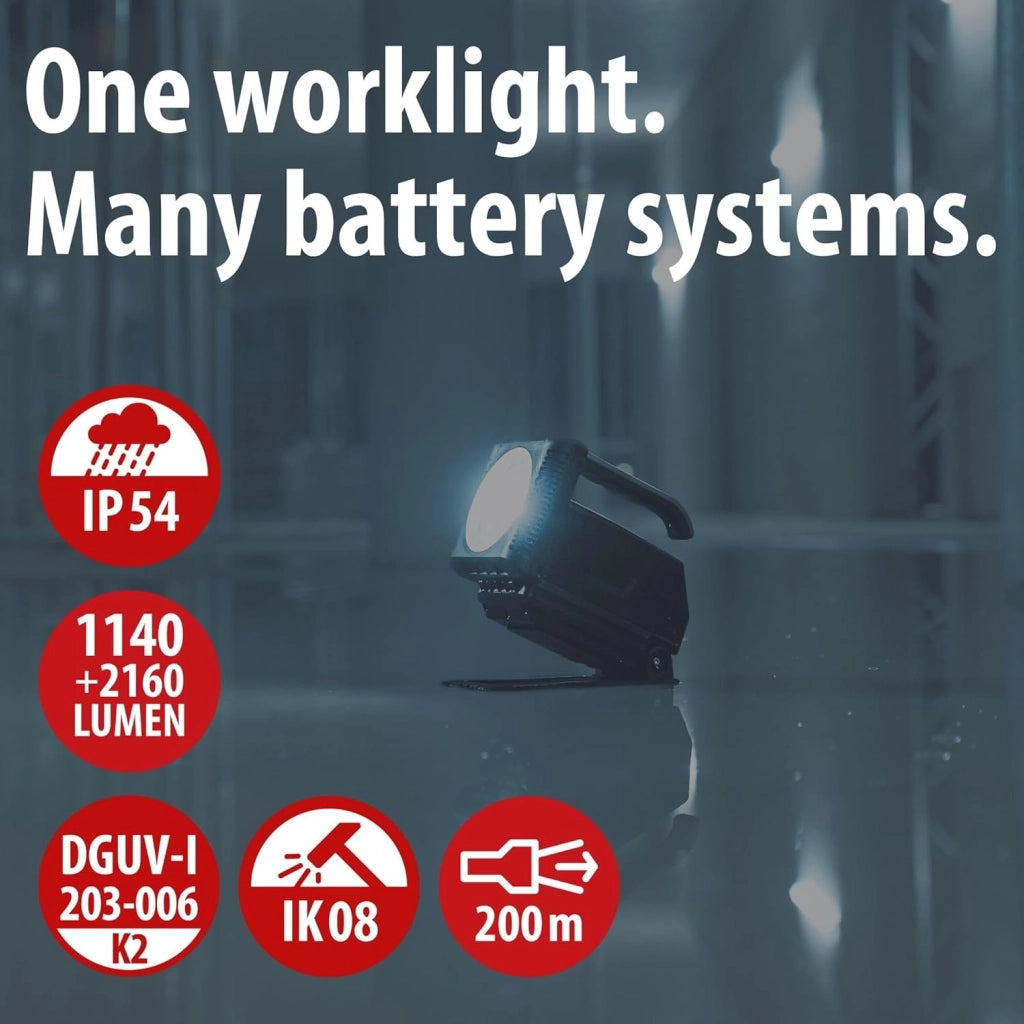 Brennenstuhl NUEVO 2024 - Foco de trabajo LED a batería Multi Battery System HL 3000 IP54