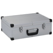 Valigetta portautensili cassetta portautensili carrello portautensili cassetta portautensili contenitore portadocumenti portatile 46 cm argento 02_0003268