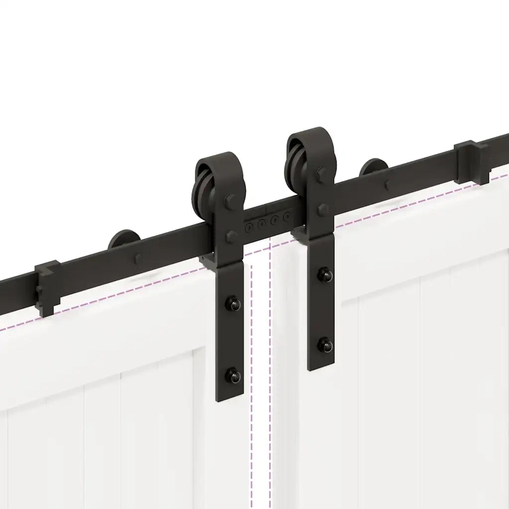 Kit di Binari per Porte Scorrevoli 400 cm Acciaio Nero CFW1480950