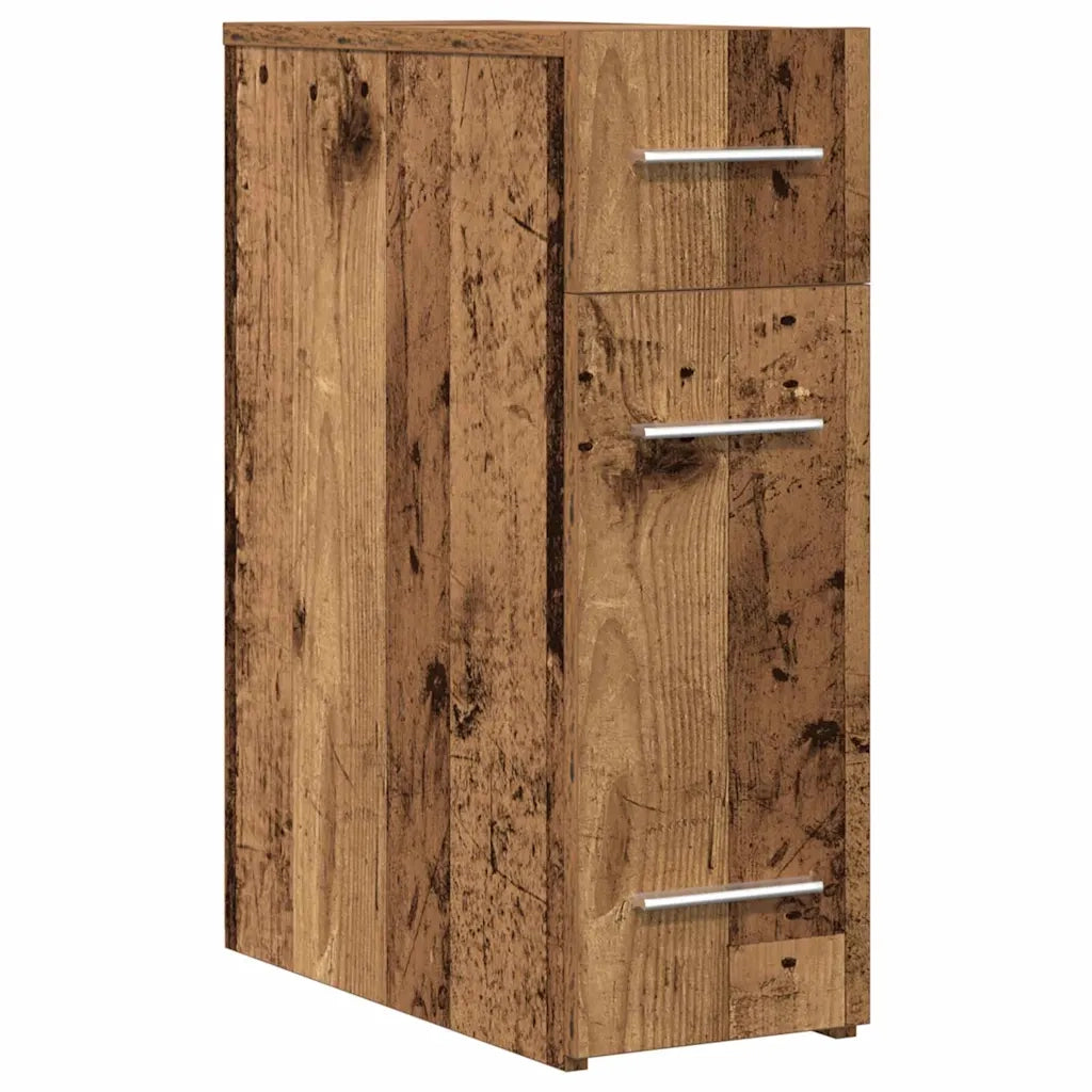 Mobiletto portamedicine rettangolare moderno con vani portaoggetti funzionali 20 x 45 x 60 cm legno composito finitura legno anticato 02_0051903