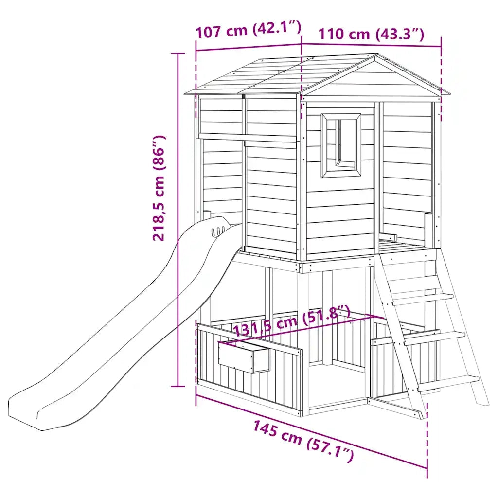 Set da Gioco da Esterno in Legno Massello di Abete 3145011