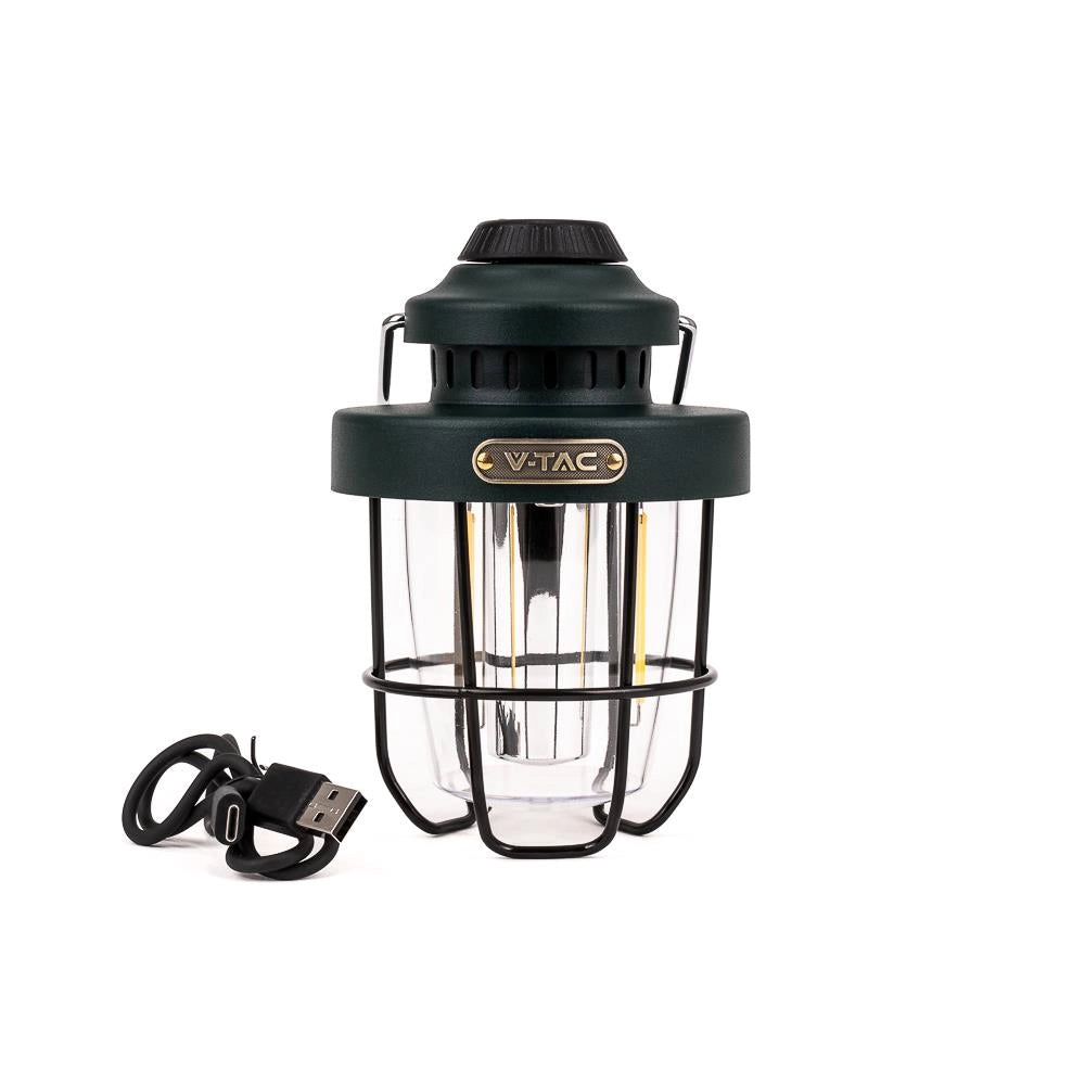 Lanterna campeggio LED V-TAC 5W 230lm USB-C IP44 dimmer