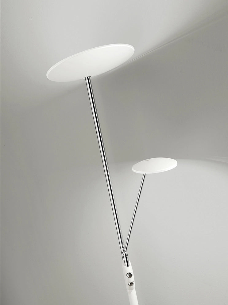 Piantana in metallo col.bianco Miranda LED 28W + 5W faretto spot 3000K CRI?80 220-240V 50/60Hz 2380Lm + 425Lm faretto spot doppia emissione