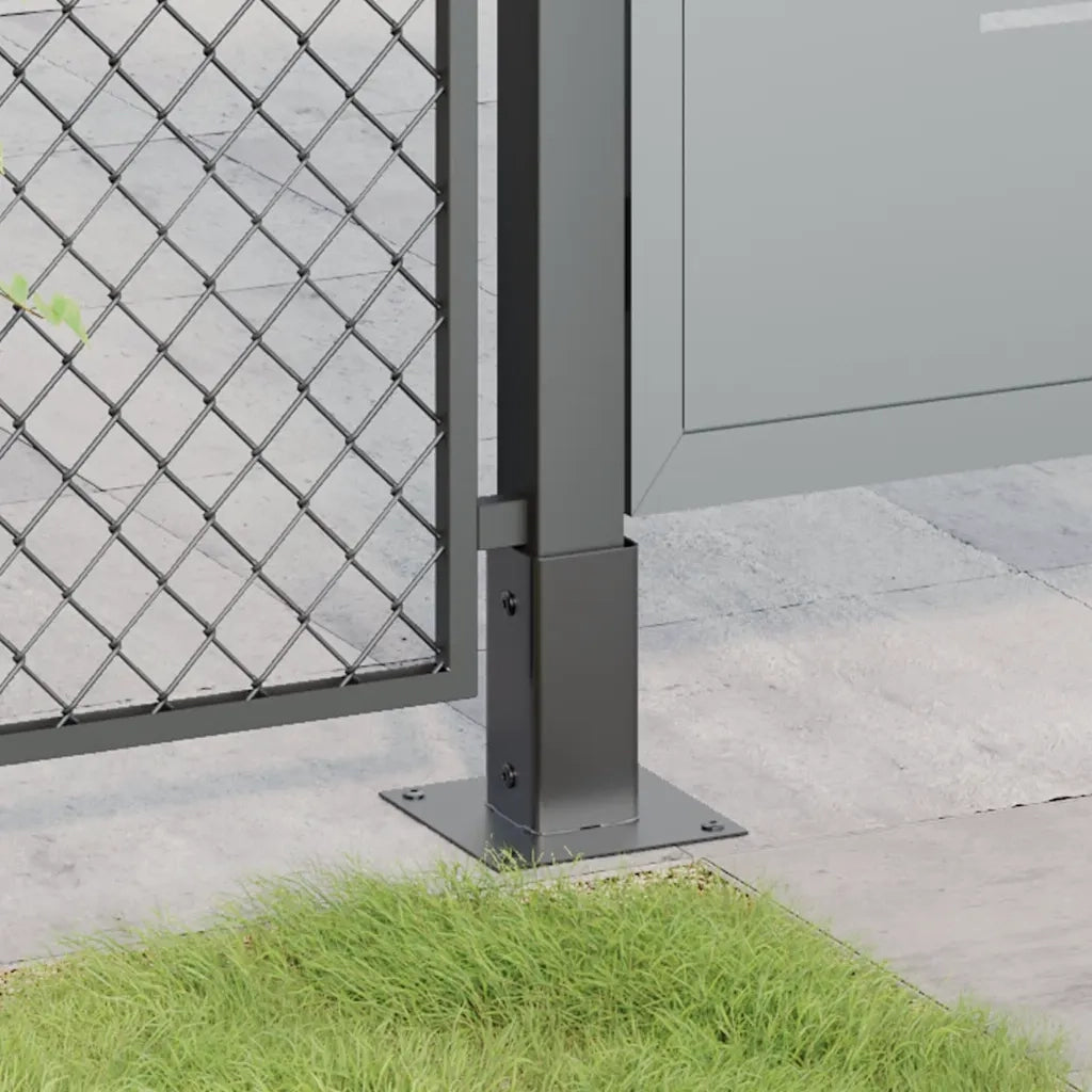 Basi per Pali Quadrati 4 pz 61x61 mm Acciaio Verniciato Polvere