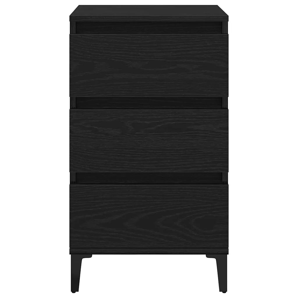 Armadio da Notte Rovere Nero 45 x 35 x 44 cm Legno multistrato 863439
