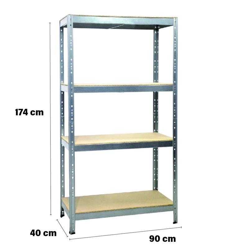 SCAFFALE IN METALLO JOKER 90 X 40 X H 174 CM 4 RIPIANI 175 KG A PIANO