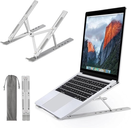 Altezza Regolabile per Laptop in Alluminio con 6 Posizioni - Pieghevole per Laptop da 10 a 17 Pollici