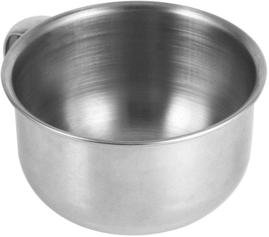 Scheerkommette in acciaio inossidabile - Bicchiere per sapone da barba - Bicchiere per combinatore da barba - Sostenibile - Stile - Facile da usare - Scheerkommette portatili
