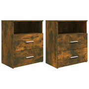 Set di 2 Comodini | Armadio da Notte | Mobiletto da notte Rovere Fumo 50x32x60 cm