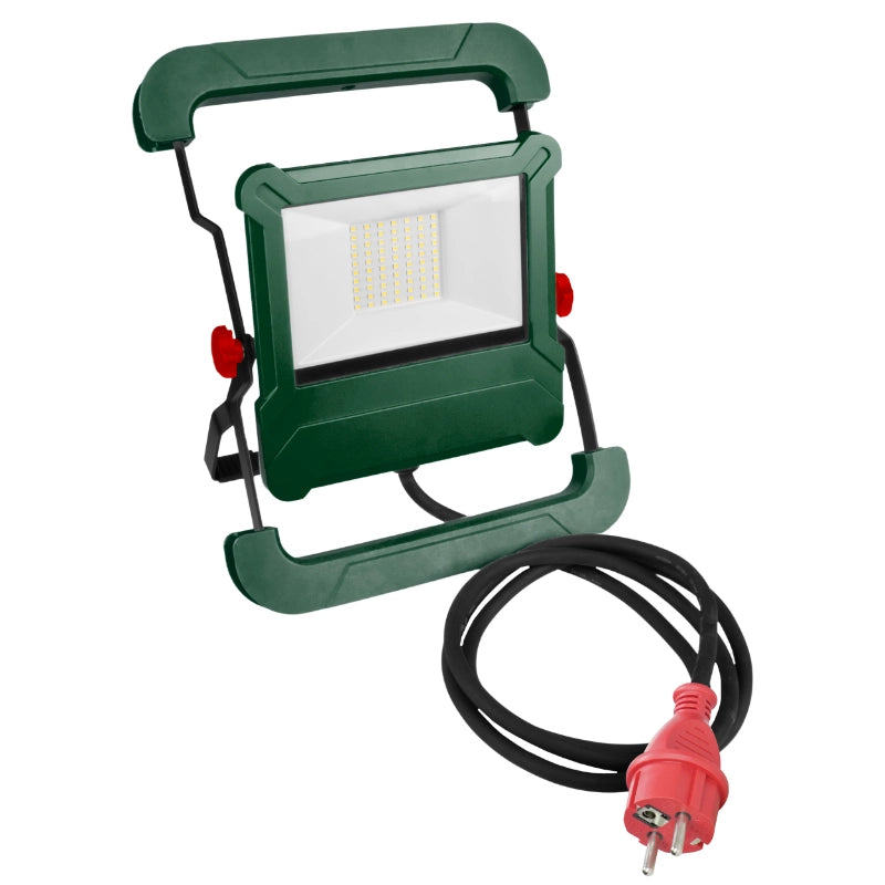 Faro LED 50W con presa 230V verde orientabile IP54