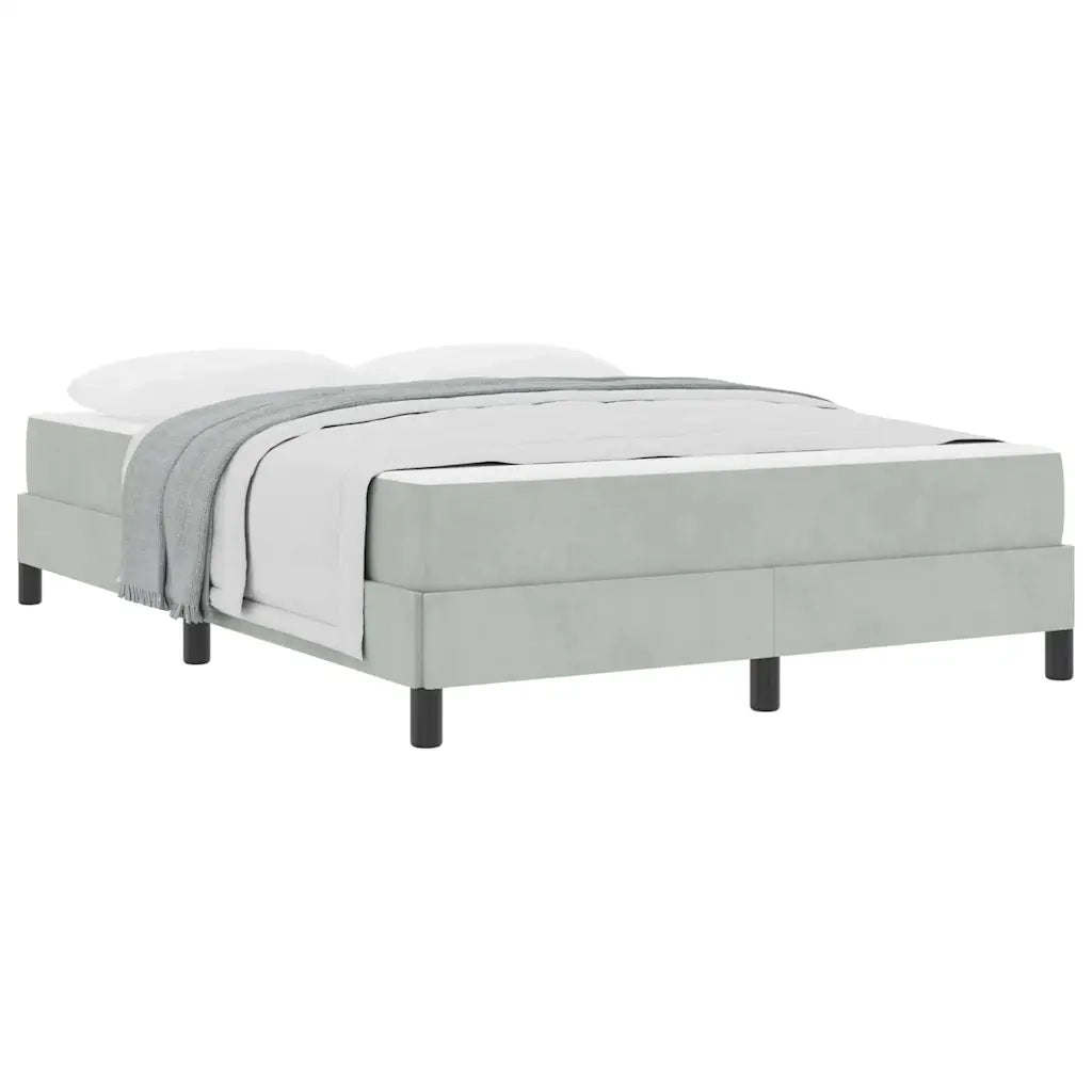 vidaXL Letto box spring con materasso Grigio chiaro 140 x 190 cm