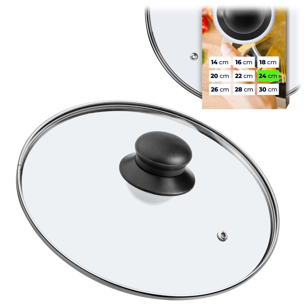 Set di coperchi in vetro KADAX da 16+20 cm resistenti al calore per pentole e padelle.