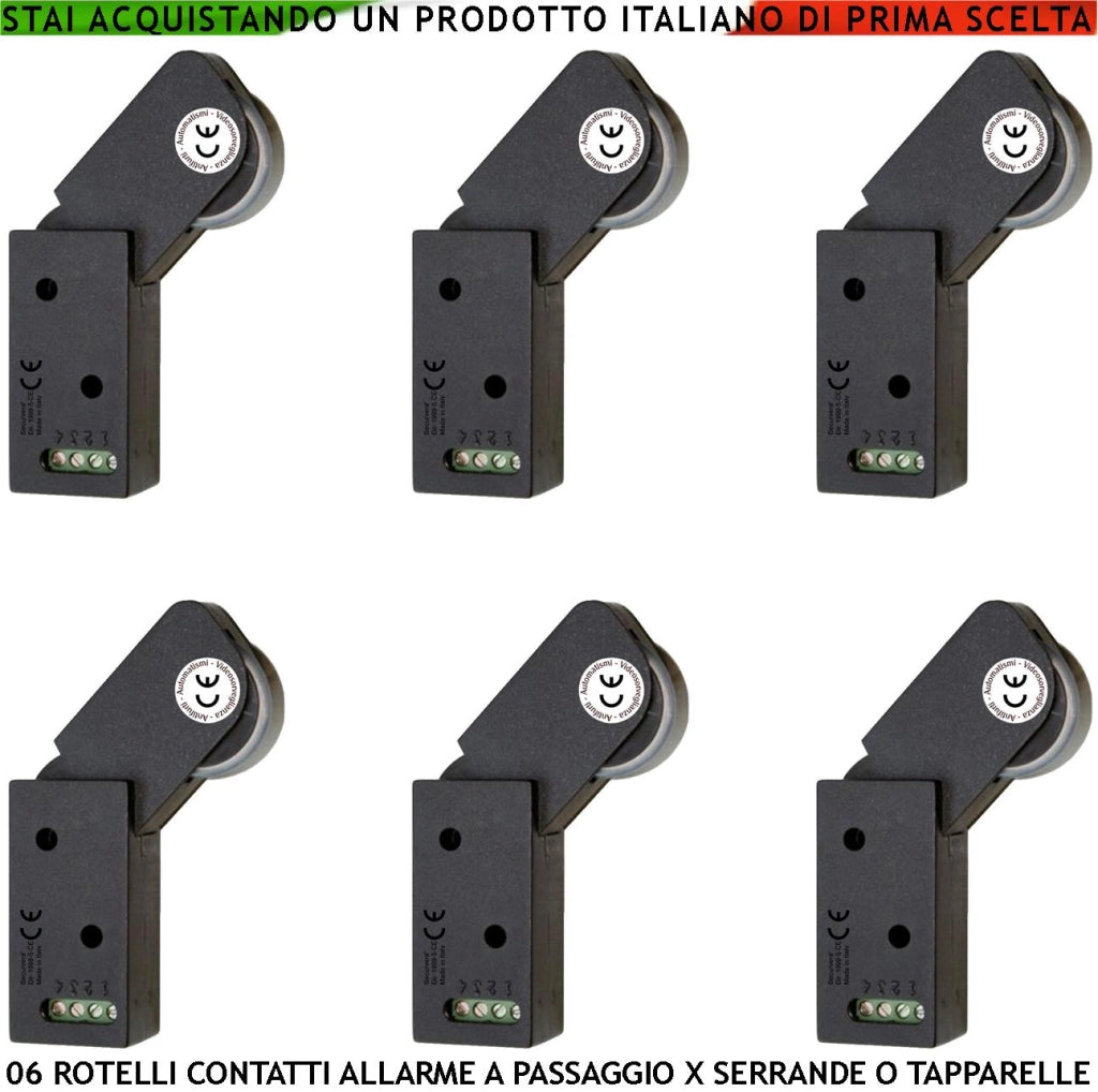 Sensore Antifurto Per Tapparella 6 Rotello Marroni Proteggonoe la Serranda dallo Strappo e Sollevamento lo Switch Mosso dalla Rotella con Gammes Genera Impulsi Veloci 50 mS Necessita di Conta Impulsi