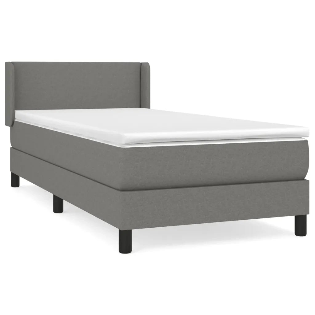 Giroletto a Molle con Materasso Grigio Scuro 80x200 cm Tessuto 3129506