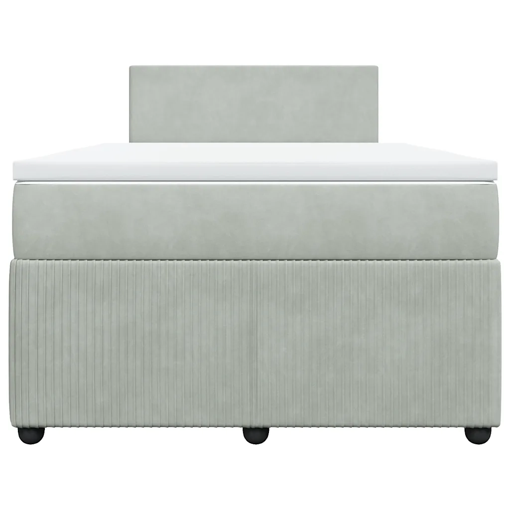 Giroletto a Molle con Materasso Grigio Chiaro 120x190cm Velluto 3287680