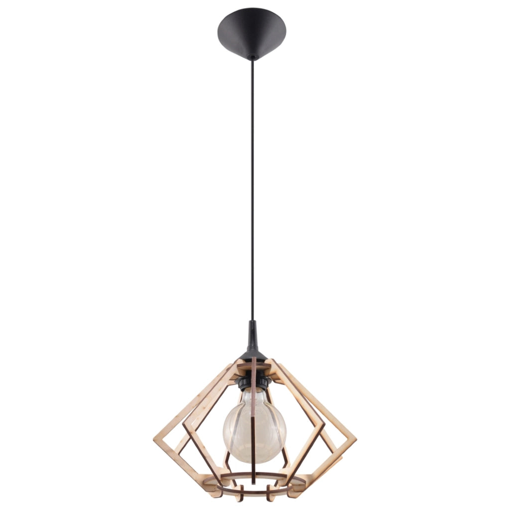 Lampada a sospensione POMPELMO in legno naturale