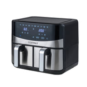 Friggitrice ad aria doppia 8L 10-in-1 doppio cestello sync cook match finish-Friggitrice touchscreen 360° 2100w lavastoviglie sicura aria calda