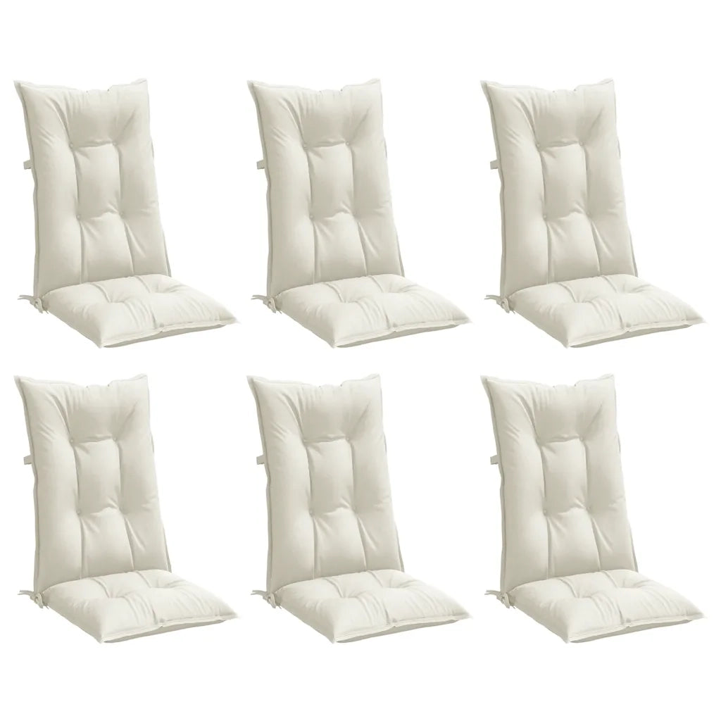 Cuscini Sedia Schiena Alta 6 Crema Mélange 120x50x7 Tessuto 4002354