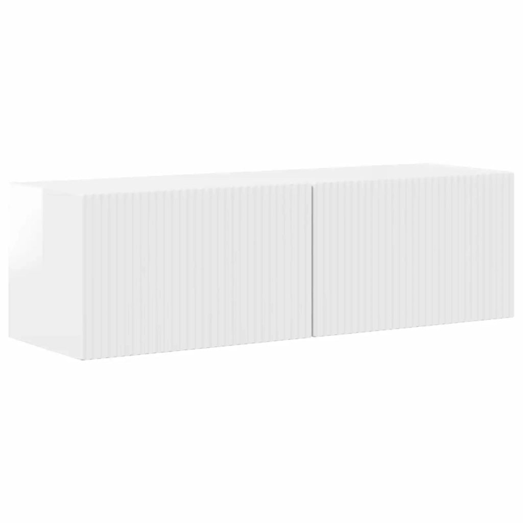 Set mobile TV 4 pcs Bianco Lucido Legno multistrato