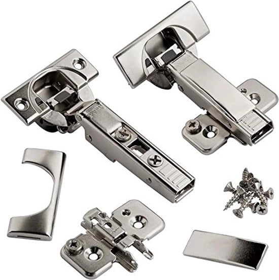Viti di Chiusura Soft Close 110 Gradi Self Closing Senza Cornice - Completa sovrapposizione Premium - 8 Pacchi