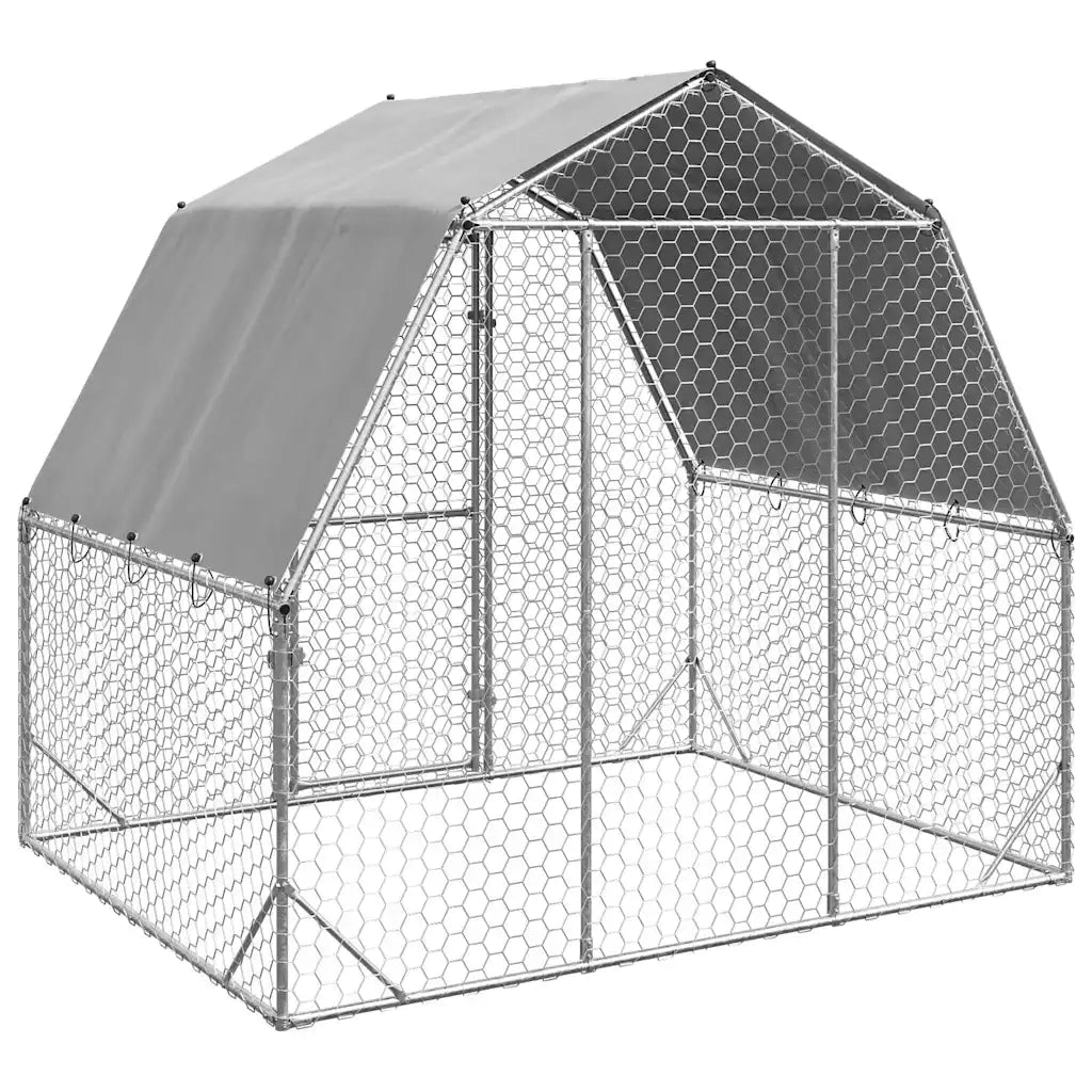 Recinto per Polli con Tetto 2,5x2x2,25 m in Acciaio Zincato CFW5287625