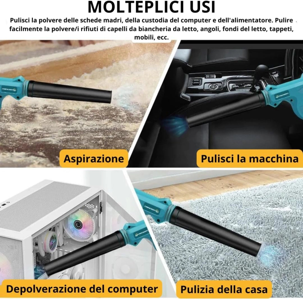 Forbice Potatura a Batteria + Motosega 6 Pollici + Idropulitrice + Soffiatore con 2 Batterie 48V - Kit 4 in 1 Completo ed Efficiente per il Giardinaggio