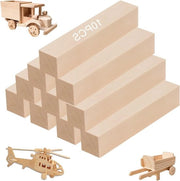 Blocco per tagliare il legno per bambini - Set da 10 pezzi - 2,5 x 2,5 x 10 cm