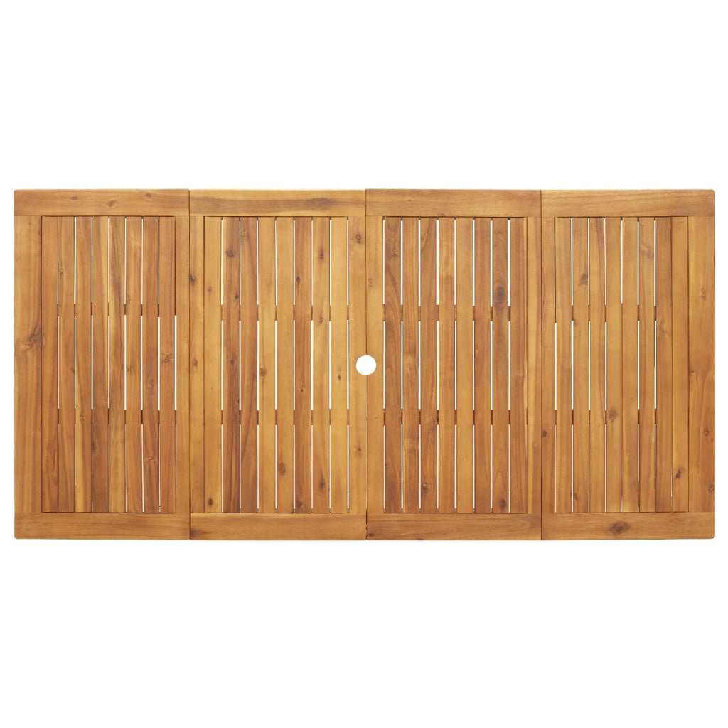 Set pranzo giardino 7 pezzi in rattan poli nero e acacia