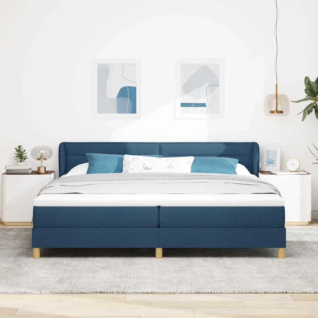 Letto a molle con materasso Blu 200 x 200 cm Tessuto 3340177