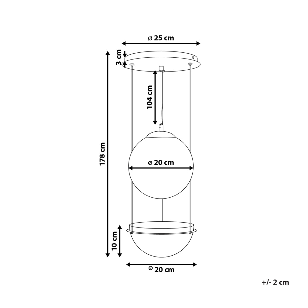 Lampada a sospensione con paralume in vetro nero Forma di globo rotondo Luce a sospensione