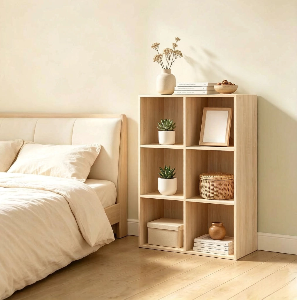 Libreria a cubi 6 vani rovere 59,6 x 89 x 29 cm