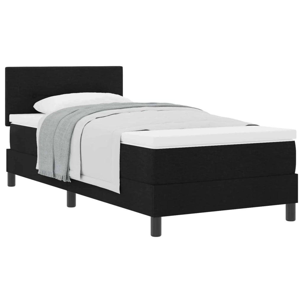 Letto a molle con testiera Nero 90 x 190 cm Tessuto 3338652