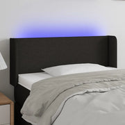 Testiera a LED-Testata con LED Nera 83x16x78/88 cm in Tessuto 127586