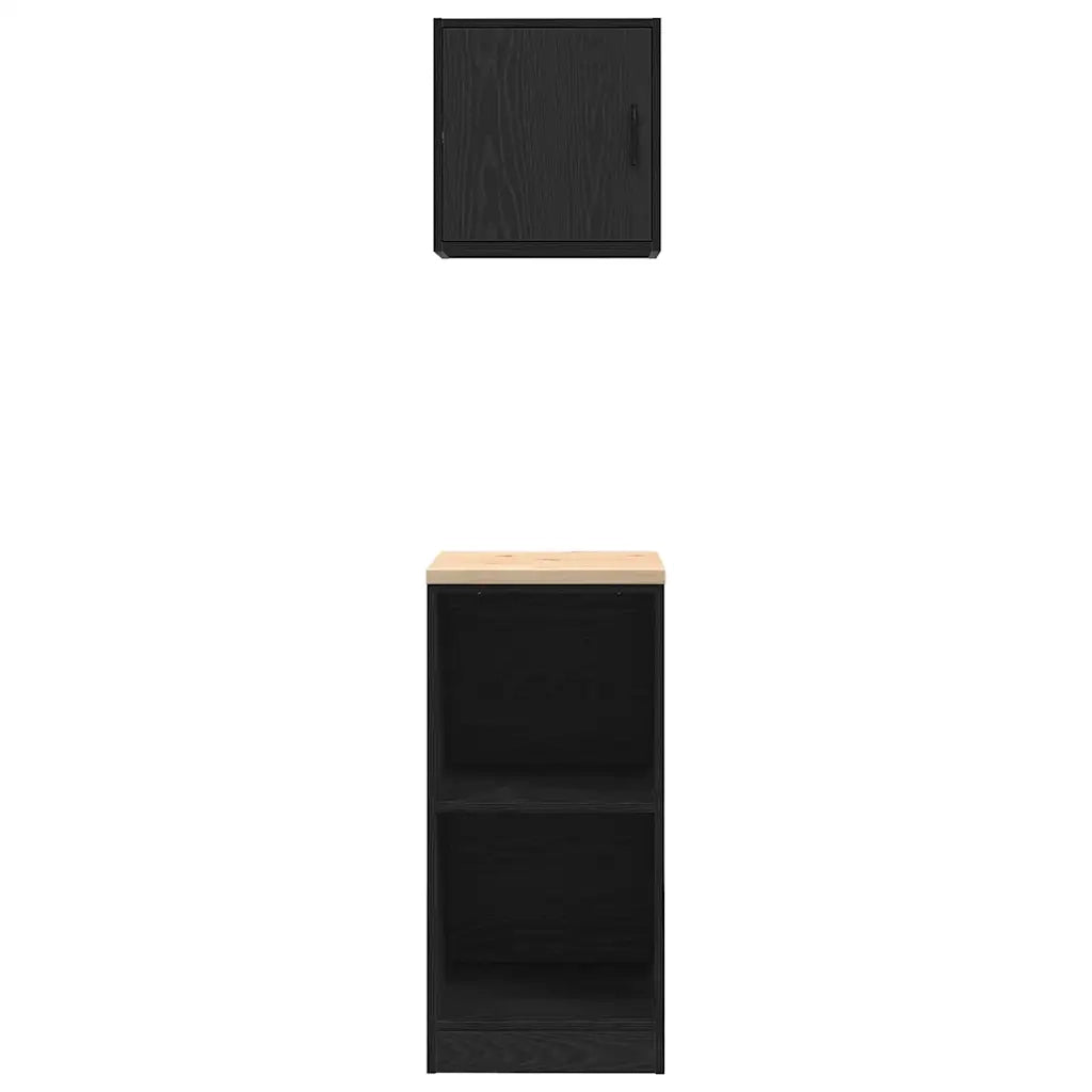 Armadi da Garage 2 pz Neri in Legno Multistrato 3328270