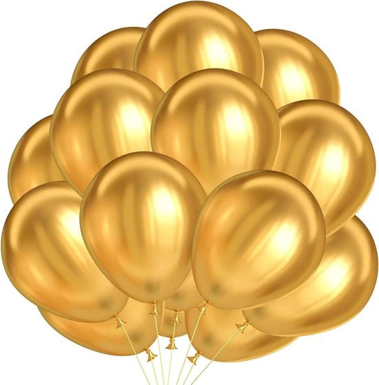 Decorazioni per Feste 100 pezzi Sferette Metalliche d'Oro - Ballooni d'Oro per Compleanni Festa di Matrimonio Battesimo Festa del Bambino (30 cm 12 pollici)