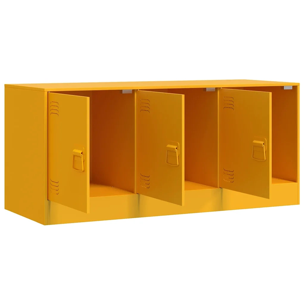 Mobile Porta TV Giallo Senape 99x39x44 cm in Acciaio 841646