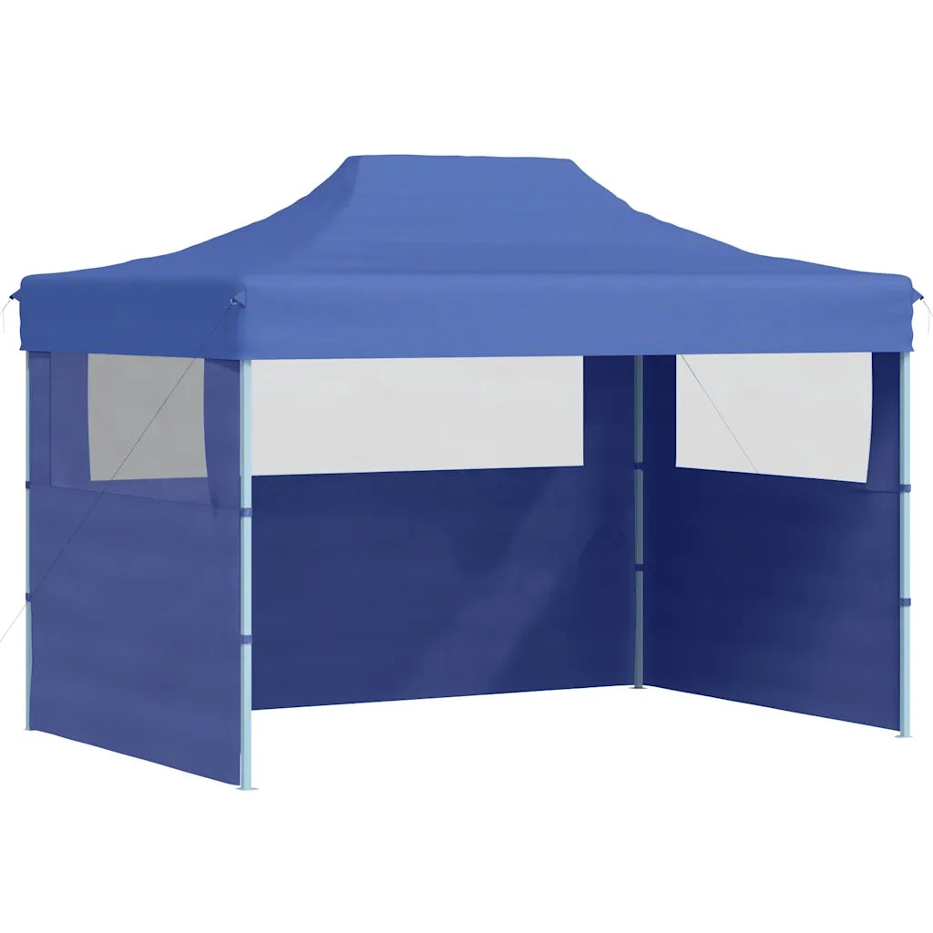 Gazebo Professionale Pieghevole con 3 Pareti 3x4m Acciaio Blu cod mxl 51347