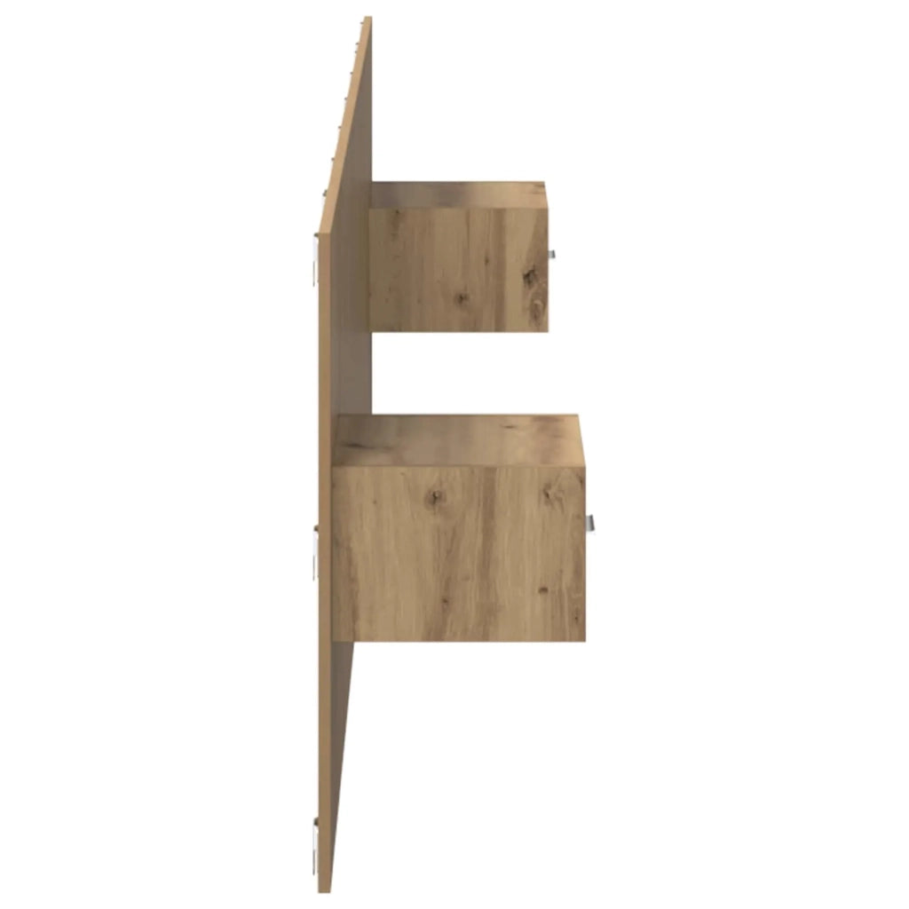 Testata con Comodino 3 pcs Rovere artigianale Legno multistrato