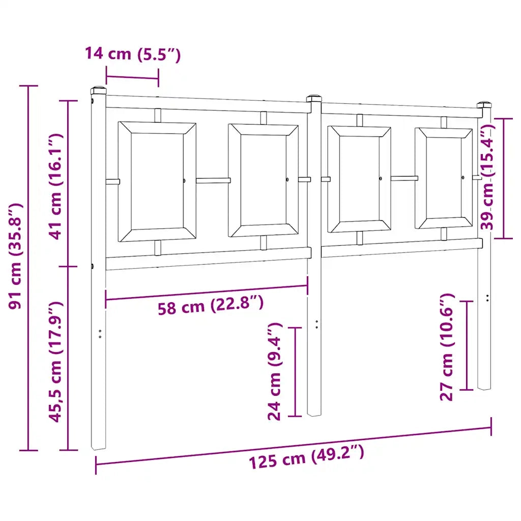 Testiera di Ricambio in Metallo Bianco 120 cm 374321