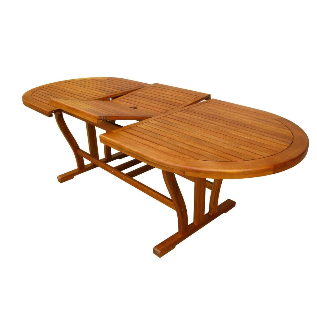 Tavolo ovale estensibile 180/240x100 cm in legno massiccio di acacia