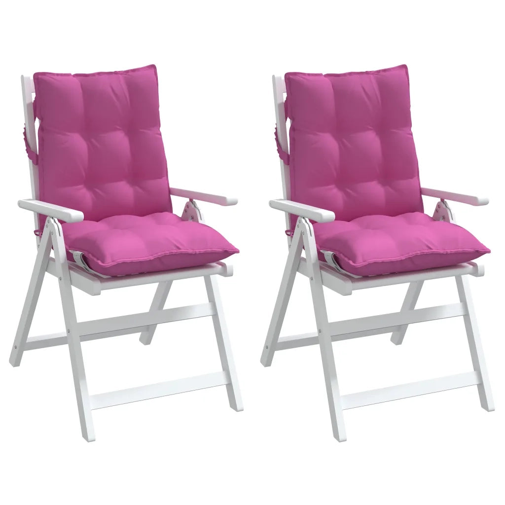 Cuscini per Sedia Schienale Basso 2 pz Rosa in Tessuto Oxford 377731